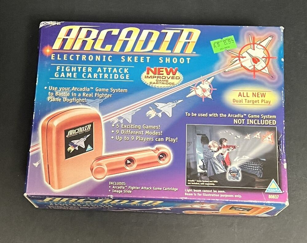 Arcadia Electronic Skeet Shoot Fighter Attack Game Cartridge Image Slide Sealed